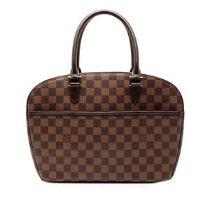 Louis Vuitton Damier Saria Horizontal Handbag Brown Leather